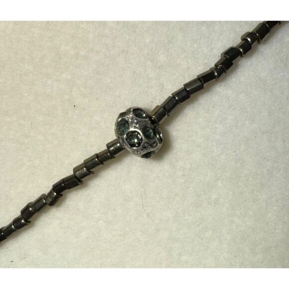 J. Jill Beaded Chain Necklace Stone Charms Silver Tone Oval Layered Mixed Metal - Picture 7 of 9